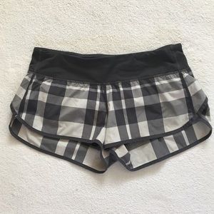 Lululemon Run Speed Shorts Foxy Plaid Sidewalk 6